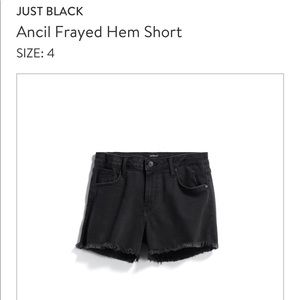 Ancil Just Black Frayed Hem Shorts 4